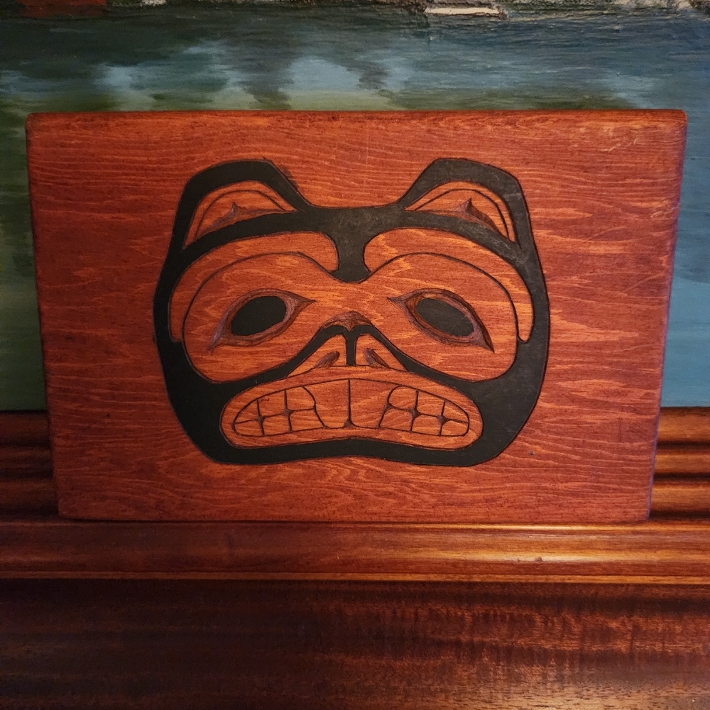 Carved Haida Indigenous Wall Art Wood Plaque Bear